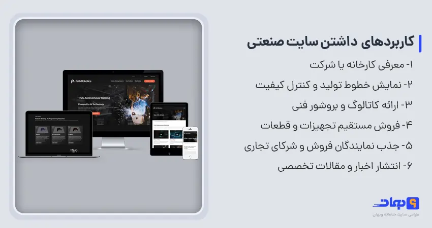 کاربردهای طراحی سایت صنعتی