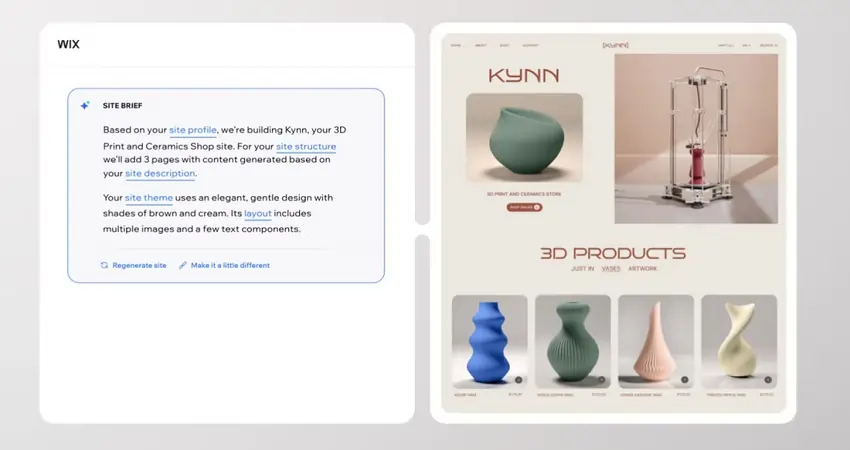 طراحی سایت با هوش مصنوعی wix