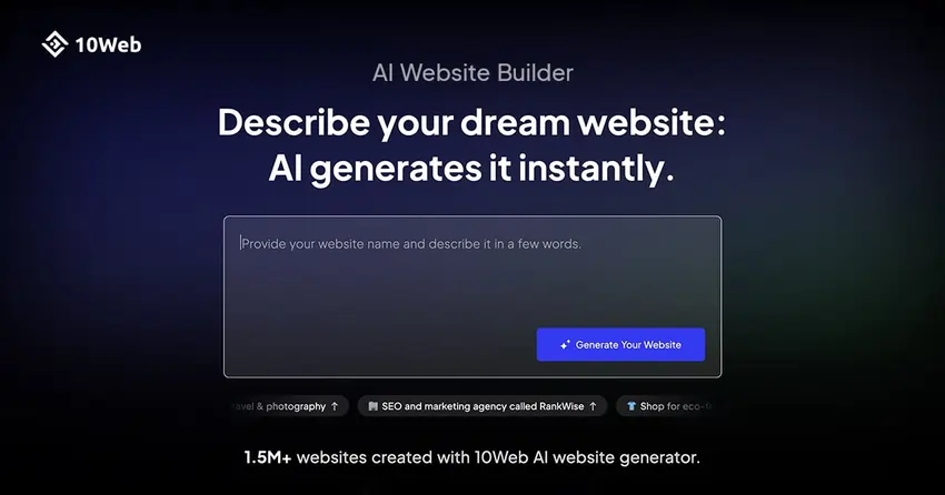طراحی سایت با هوش مصنوعی 10web ai website builder