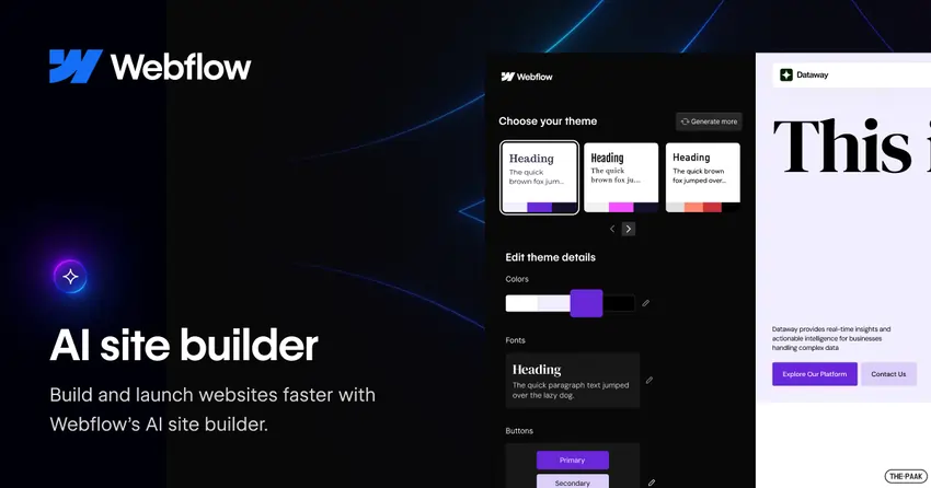 طراحی سایت با هوش مصنوعی webflow
