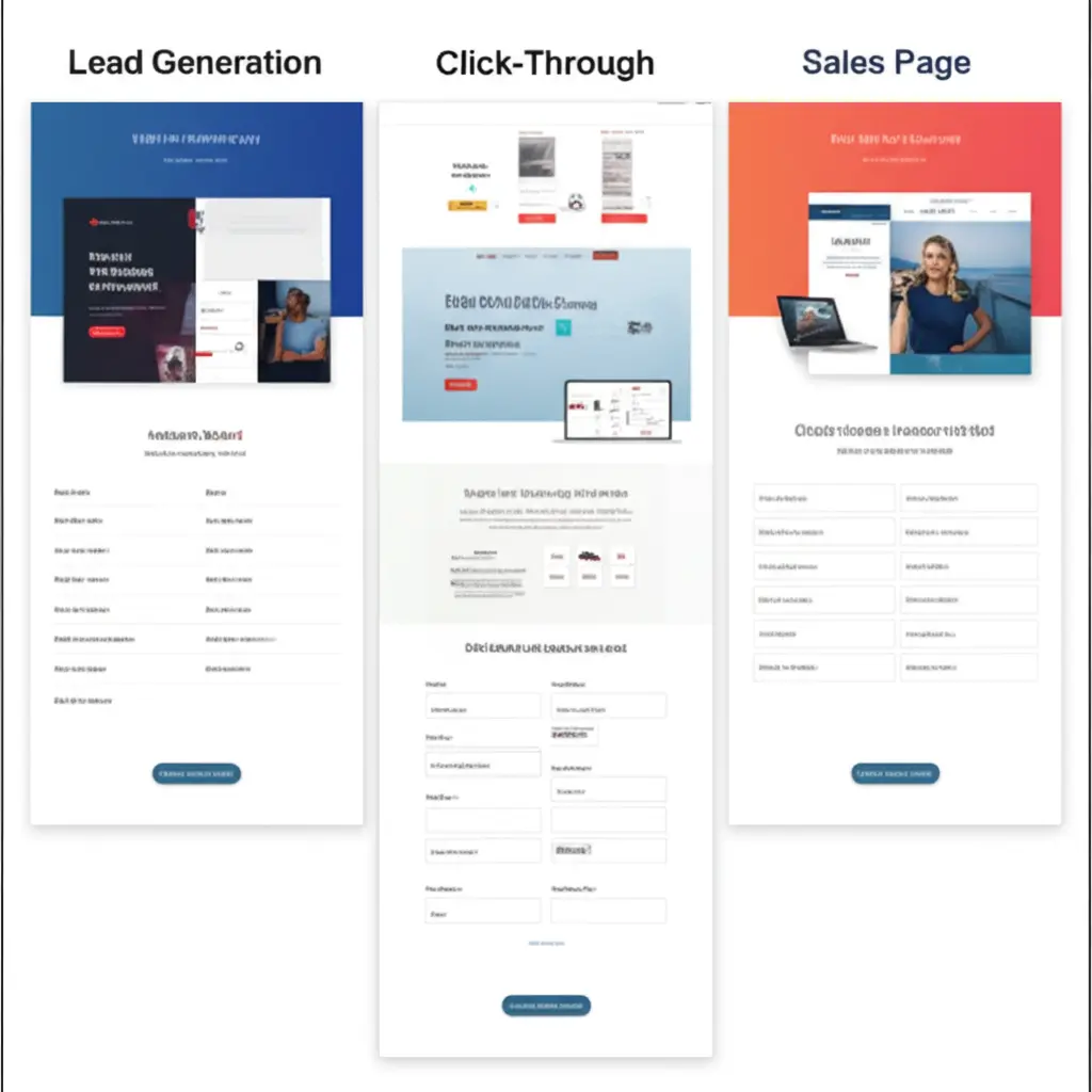 انواع لندینگ پیج ها